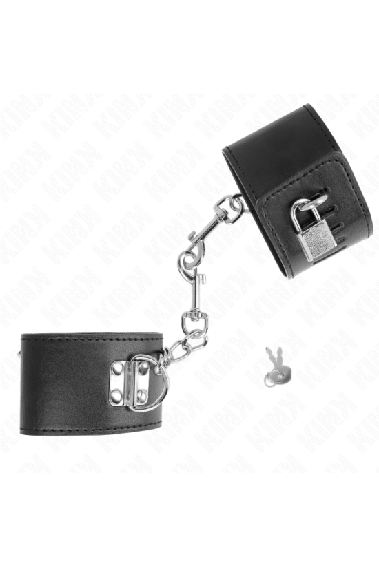 KINK - RESISTENZA DA POLSO CON CHIUSURA A LUCCHETTO NERO REGOLABILE 16-23 CM X 5