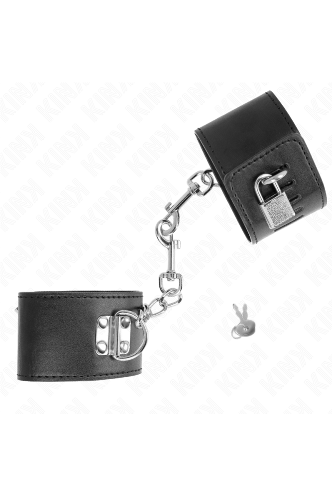 KINK - RESISTENZA DA POLSO CON CHIUSURA A LUCCHETTO NERO REGOLABILE 16-23 CM X 5