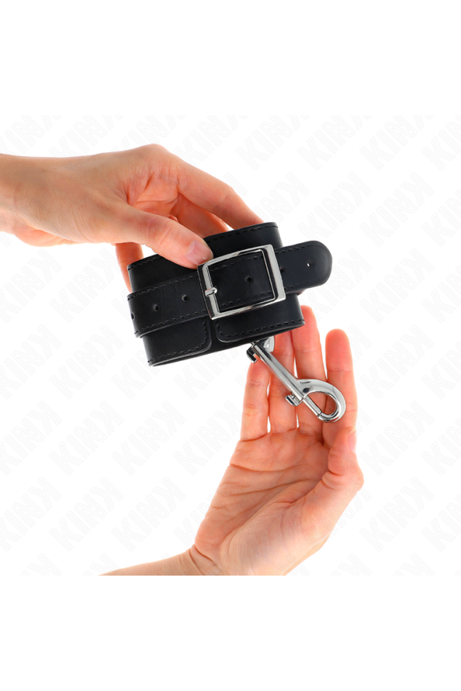 KINK - POTENZIALE DA POLSO FILA DI RIVETTI SINGOLA NERA REGOLABILE 17-28 CM X 5 CM