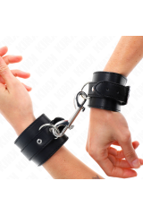 KINK - TENUTA DA POLSO-FILA DI RIVETTI SINGOLA E FIBBIA GRANDE NERA REGOLABILE 17-28 CM X 5 CM