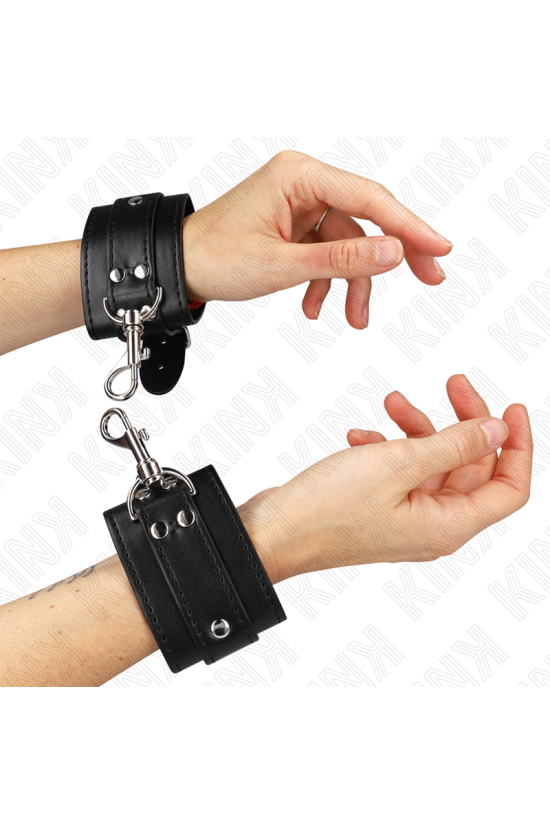 KINK - RESISTENZA DA POLSO PER DUNGEON CON CHIUSURA NERA REGOLABILE 21-28 CM X 5