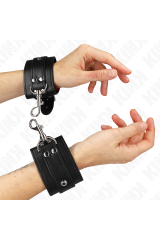 KINK - RESISTENZA DA POLSO PER DUNGEON CON CHIUSURA NERA REGOLABILE 21-28 CM X 5