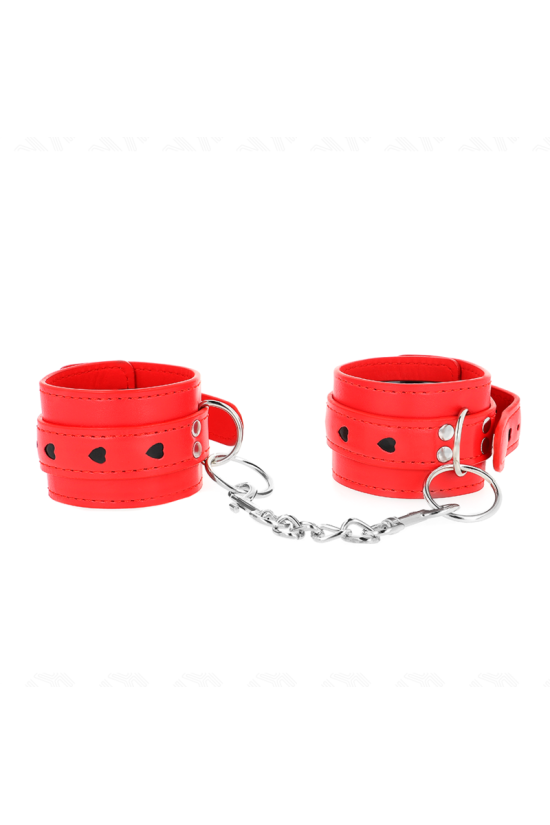 KINK - POLSO ROSSO CON INTARSIO A CUORE NERO REGOLABILE 21-28 CM X 5