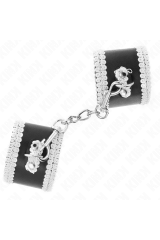 KINK - POLSO NERO CON PIZZO DECORATO BIANCO REGOLABILE 20-23 CM X 5