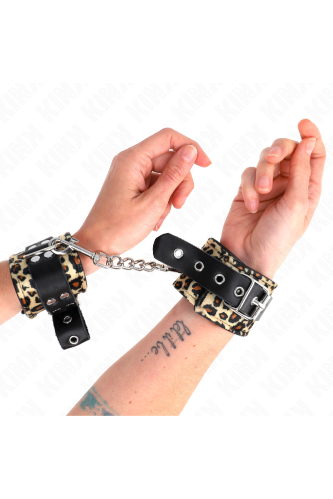 KINK - POGGIAPOLSO IN VERA PELLE LEOPARDATA REGOLABILE 18-29 CM X 5