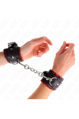 KINK - POGGIPOLSI IMBOTTITI IN PELLICCIA ROSSO/NERO REGOLABILE 17-29 CM X 6 CM