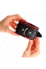 KINK - POGGIPOLSI IMBOTTITI IN PELLICCIA ROSSO/NERO REGOLABILE 17-29 CM X 6 CM