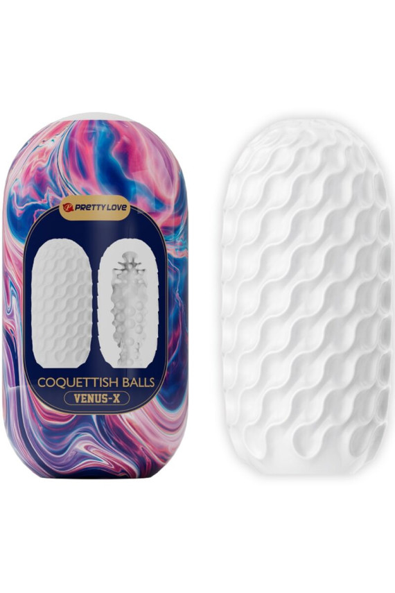 PRETTY LOVE - COQUETISH BALLS SILICONE MASTURBATORE MASCHILE BIANCO