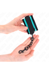KINK - TENUTA DA POLSO IN NYLON CON GANCIO E LOOP NERO-BLU REGOLABILE 18-32 CM X 5 CM
