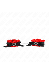 KINK - POLSO ELASTICO IN PIZZO DETTAGLI CUORE ROSSO REGOLABILE 22-35 CM