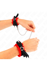 KINK - POLSO ELASTICO IN PIZZO DETTAGLI CUORE ROSSO REGOLABILE 22-35 CM