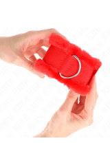 KINK - POGGIPOLSO FODERATO IN PELLICCIA ROSSO REGOLABILE 17-31 CM X 7 CM
