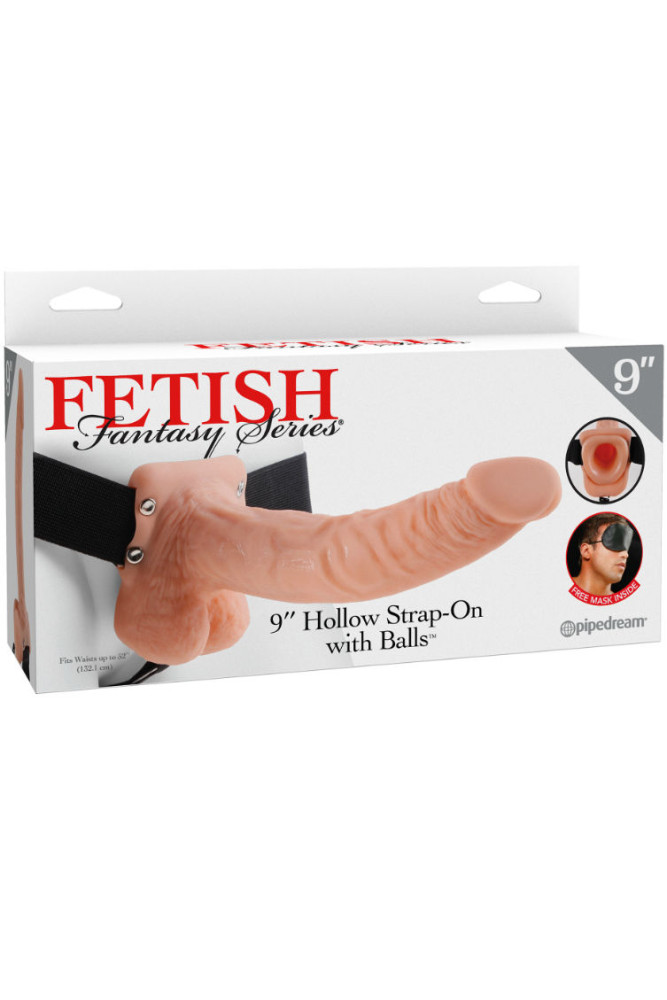 FETISH FANTASY SERIES - SERIES 9 HOLLOW STRAP-ON CON SFERE 22.9CM CARNE