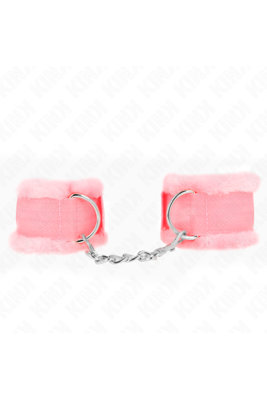 KINK - POGGIPOLSI FODERATI IN PELLICCIA ROSA REGOLABILE 17-31 CM X 7 CM