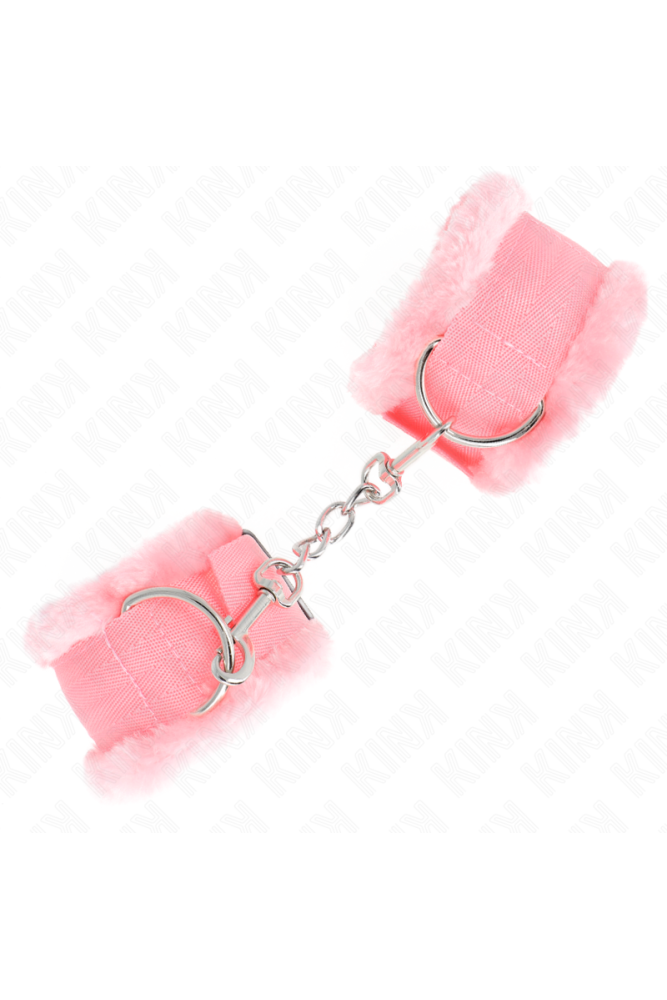 KINK - POGGIPOLSI FODERATI IN PELLICCIA ROSA REGOLABILE 17-31 CM X 7 CM