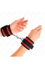 KINK - TENUTA DA POLSO IN NYLON HOOK&LOOP ROSSO-NERO MODELLO 2 REGOLABILE 18-35 CM X 6 CM