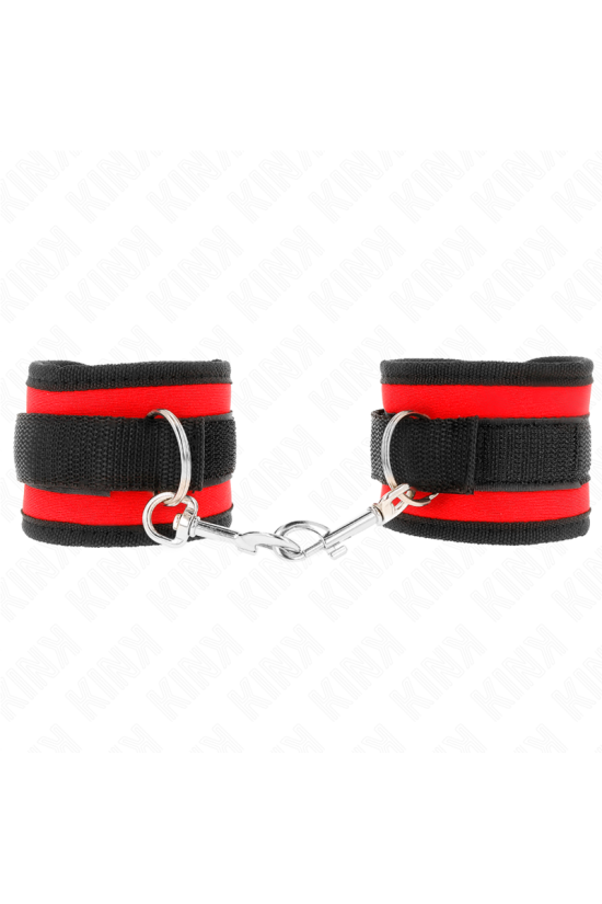 KINK - TENUTA DA POLSO IN NYLON HOOK&LOOP ROSSO-NERO MODELLO 2 REGOLABILE 18-35 CM X 6 CM