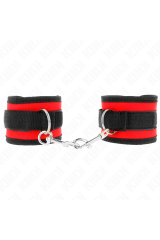 KINK - TENUTA DA POLSO IN NYLON HOOK&LOOP ROSSO-NERO MODELLO 2 REGOLABILE 18-35 CM X 6 CM