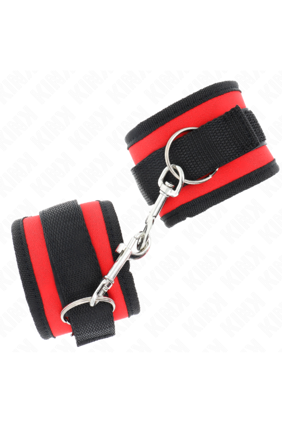 KINK - TENUTA DA POLSO IN NYLON HOOK&LOOP ROSSO-NERO MODELLO 2 REGOLABILE 18-35 CM X 6 CM
