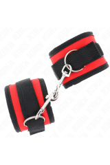 KINK - TENUTA DA POLSO IN NYLON HOOK&LOOP ROSSO-NERO MODELLO 2 REGOLABILE 18-35 CM X 6 CM