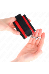 KINK - TENUTA DA POLSO IN NYLON HOOK&LOOP ROSSO-NERO MODELLO 2 REGOLABILE 18-35 CM X 6 CM
