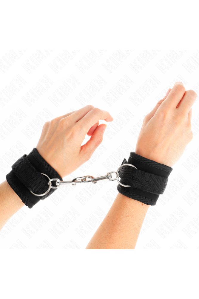 KINK - TENUTA DA POLSO IN NYLON HOOK&LOOP NERA MODELLO 2 REGOLABILE 18-35 CM X 6 CM