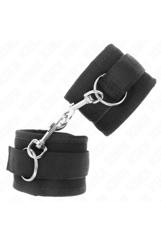 KINK - TENUTA DA POLSO IN NYLON HOOK&LOOP NERA MODELLO 2 REGOLABILE 18-35 CM X 6 CM