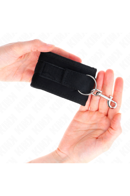 KINK - TENUTA DA POLSO IN NYLON HOOK&LOOP NERA MODELLO 2 REGOLABILE 18-35 CM X 6 CM