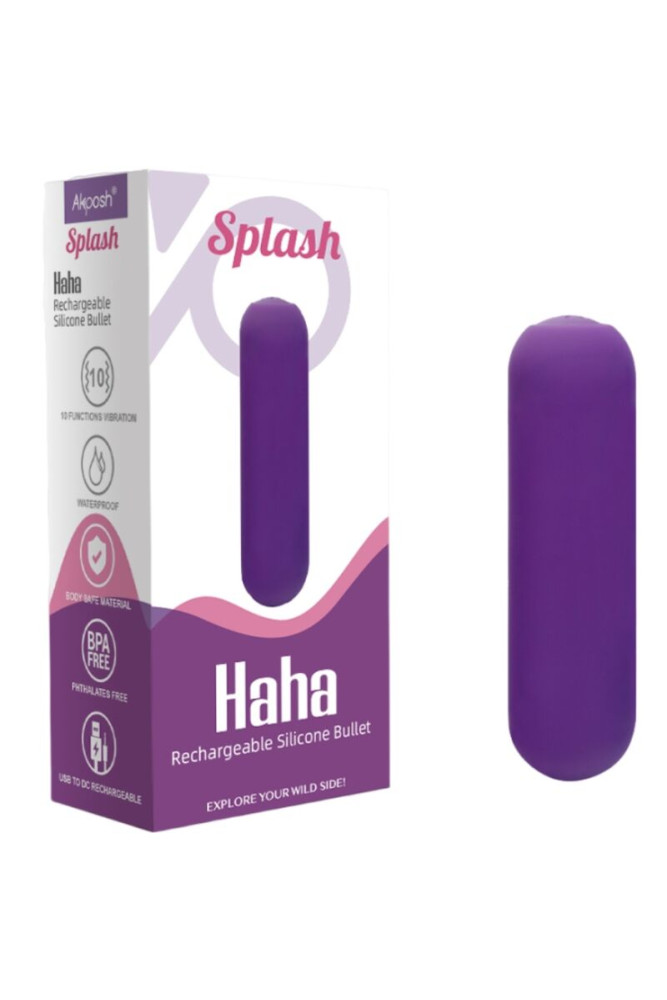 ARMONY - SPLASH HAHA VIBRATORE BULLET IN SILICONE 10 VIBRAZIONI 75 X 19 CM VIOLA