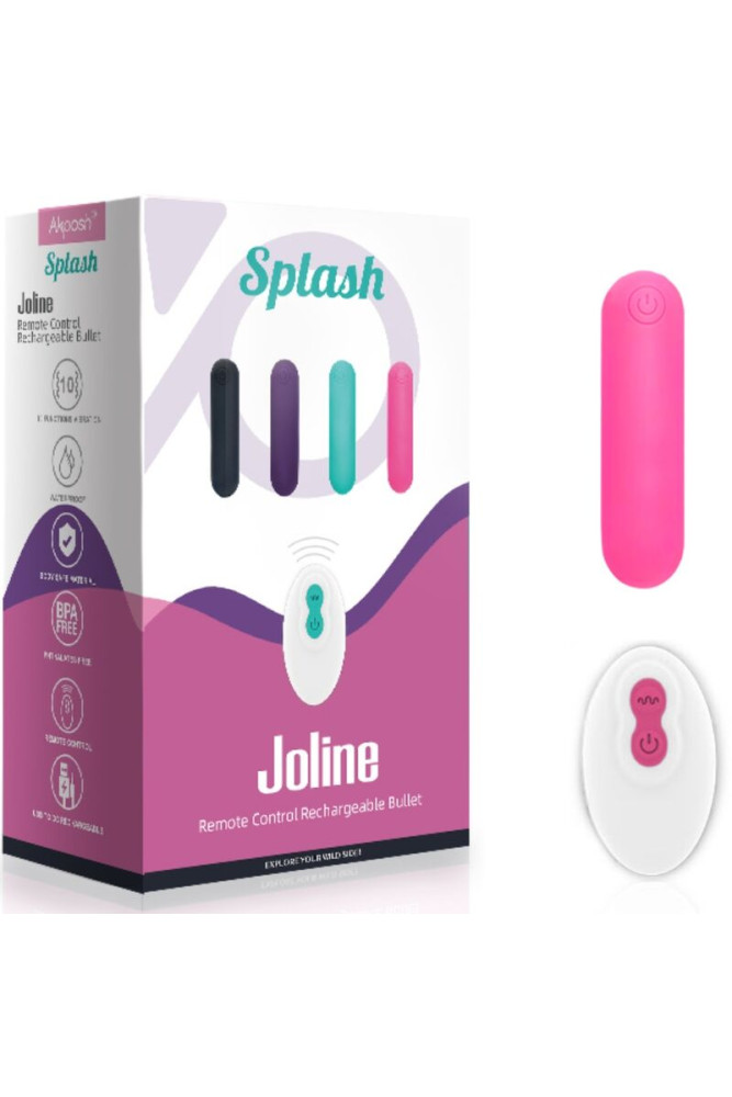 ARMONY - SPLASH JOLINE VIBRATORE BULLET IN SILICONE TELECOMANDO 10 VIBRAZIONI 65 X 15 CM ROSA