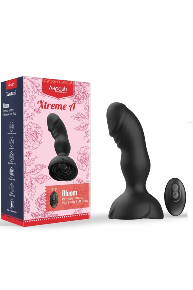 ARMONY - EXTREME A BLOOM VIBRATORE ROSE E TELECOMANDO PLUG ANALE NERO