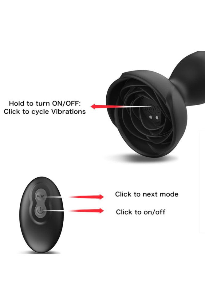 ARMONY - EXTREME A BLOOM VIBRATORE ROSE E TELECOMANDO PLUG ANALE NERO