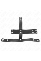 KINK - ANELLO PER GABBIA PER PENE IN PELLE CON DIVISORE PER PALLINE REGOLABILE