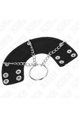 KINK - ANELLO PER PENE CATENA 4 CM METALLO 7 CM CON CINTURA IN PELLE
