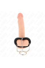 KINK - ANELLO PER PENE CATENA 4 CM METALLO 7 CM CON CINTURA IN PELLE