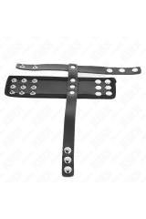 KINK - ANELLO PER GABBIA PER PENE IN PELLE CON CINTURINO DIVISORE PER PALLINE RIVESTITO REGOLABILE