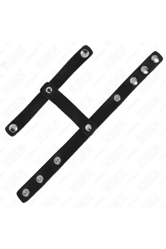 KINK - ANELLO PER PENE E CINTURINO DIVISORE PER PALLE REGOLABILE IN PELLE
