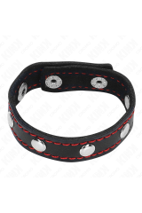 KINK - ANELLO PER PENE IN PELLE CON CHIUSURA A PRESSIONE FODERA ROSSA 21 X 1