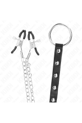 KINK - ANELLO PER PENE IN METALLO CON CATENA E MORSETTI PER CAPEZZOLI REGOLABILI