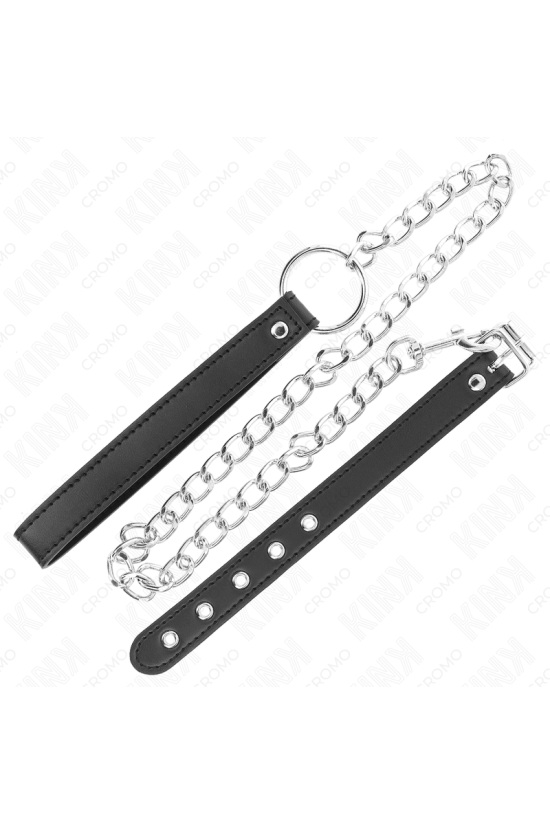 5 X 2 CM CON CATENA IN METALLO DA 60 CM E CINTURINO IN PELLE