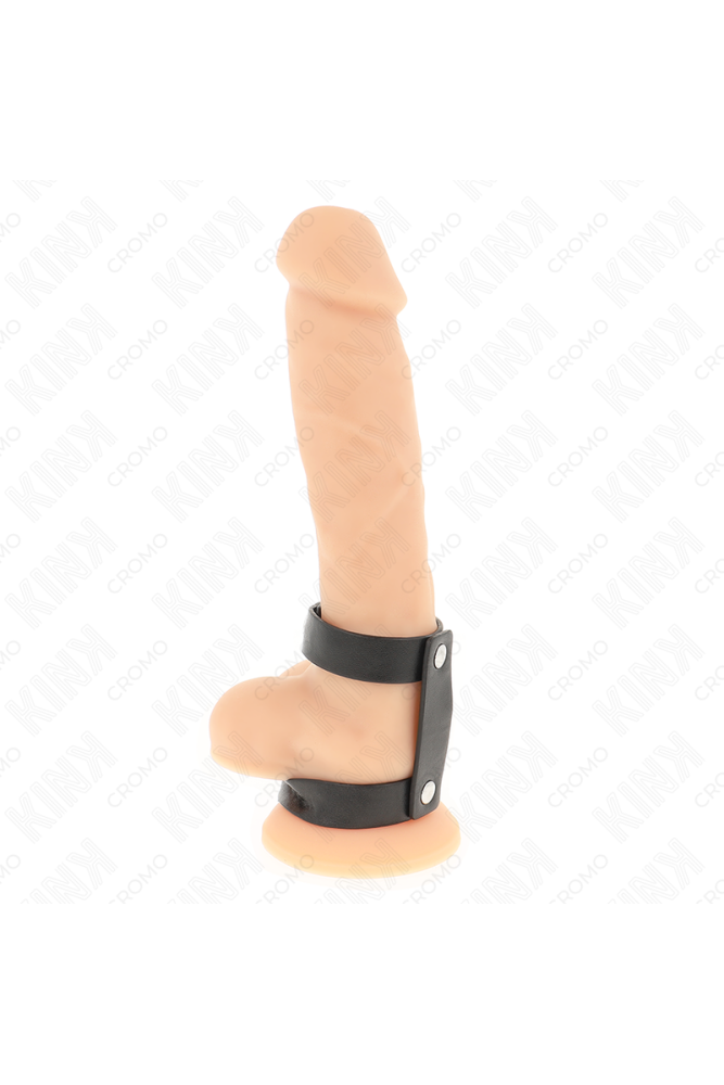 KINK - ANELLO PER PENE REGOLABILE IN PELLE DOPPIA