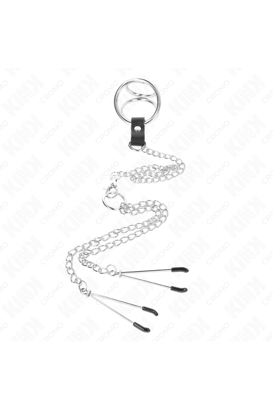 CATENA IN METALLO DA 26 CM E MORSETTI PER CAPEZZOLI MOD. 2