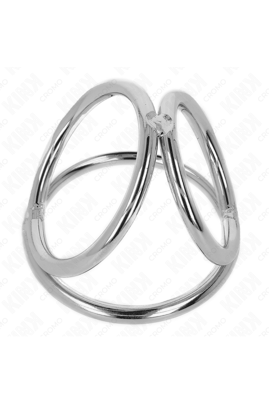 KINK - ANELLO PER PENE IN METALLO CROMATO TRIPLO DA 3