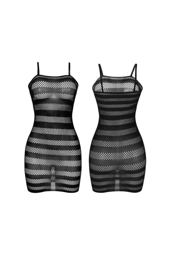 SUBBLIME - 951733 VESTITO A RETE CON STRISCE NERE TAGLIA UNICA