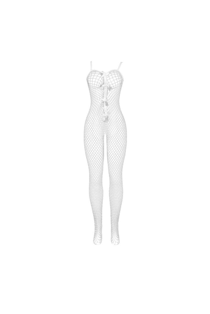 SUBBLIME - 951740 BODYSTOCKING BIANCO A RETE SENZA CAVALLO CON FIOCCHI TAGLIA UNICA