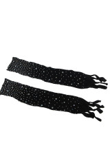 SUBBLIME - 952174 BODYSTOCKING A RETE CON GUANTI E STRASS NERO TAGLIA UNICA