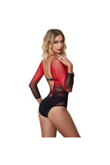 SUBBLIME - 952259 VESTITO ELASTICO A RETE MANICA LUNGA SFUMATO ROSSO E NERO TAGLIA UNICA