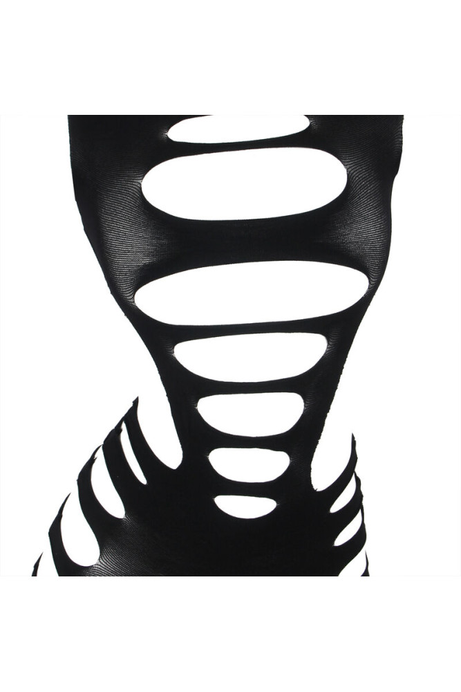 SUBBLIME - 952266 VESTITO ELASTICO A RETE MANICA LUNGA NERO TAGLIA UNICA