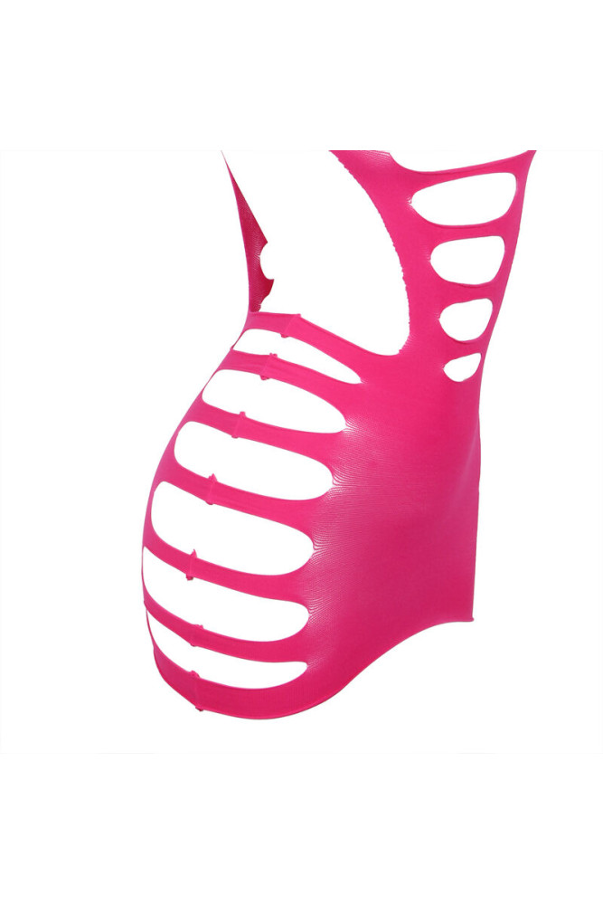 SUBBLIME - 952273 VESTITO ELASTICO A RETE MANICA LUNGA ROSA TAGLIA UNICA