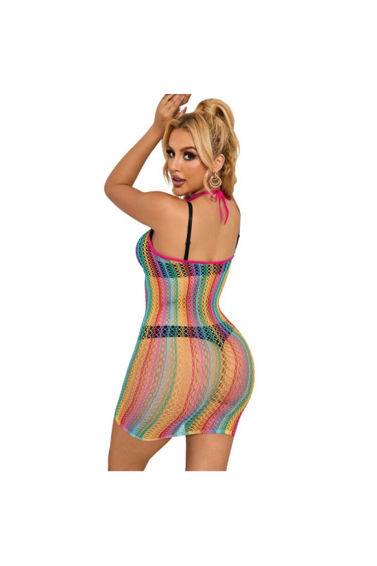 SUBBLIME - 952341 VESTITO A RETE ARCOBALENO TAGLIA UNICA